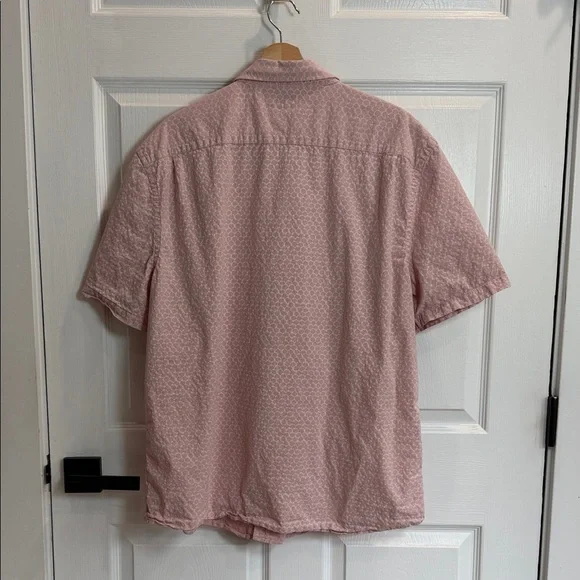 Faherty Rose and White Scalloped Print Button-Down Shirt - Picture 4 of 6